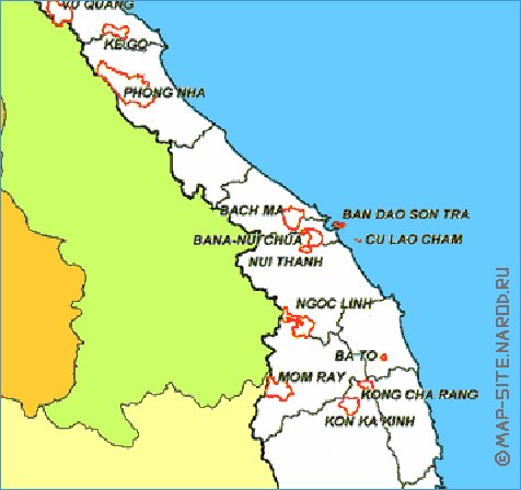 Administrativa mapa de Vietname em ingles