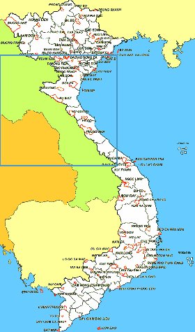 Administrativa mapa de Vietname em ingles