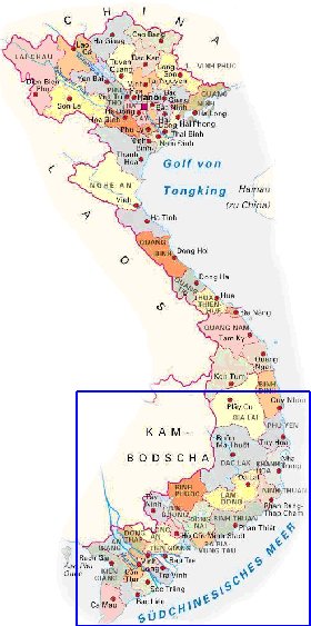 Administrativa mapa de Vietname