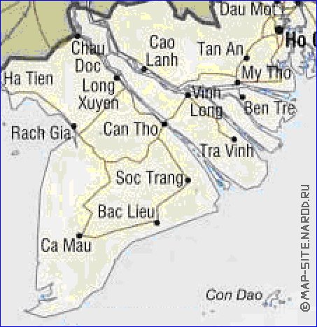 carte de Viet Nam en anglais