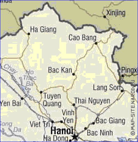 carte de Viet Nam en anglais