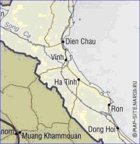 mapa de Vietname em ingles