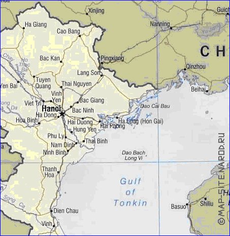 carte de Viet Nam en anglais