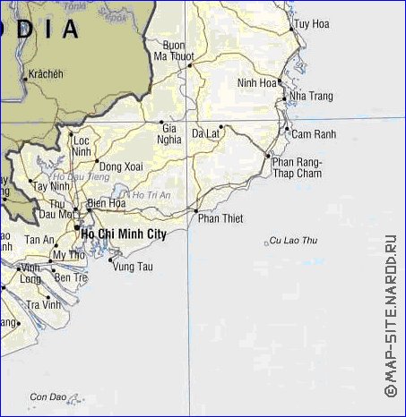 mapa de Vietname em ingles