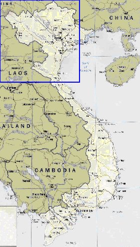 carte de Viet Nam en anglais