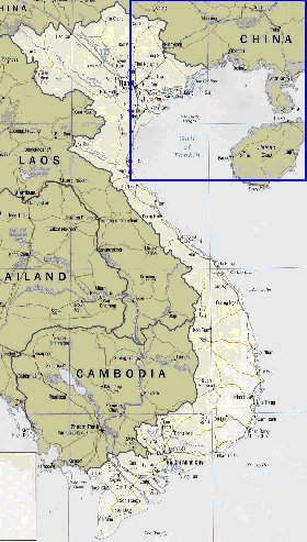 carte de Viet Nam en anglais