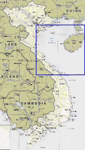 mapa de Vietname em ingles