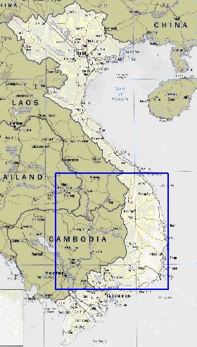 mapa de Vietname em ingles