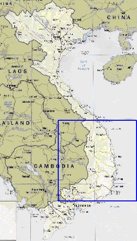 mapa de Vietname em ingles