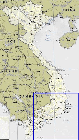 mapa de Vietname em ingles