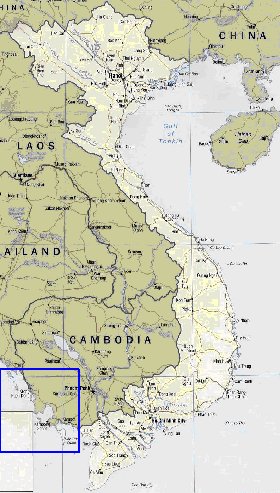 mapa de Vietname em ingles