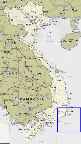 carte de Viet Nam en anglais