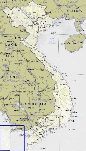 carte de Viet Nam en anglais