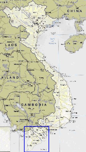 carte de Viet Nam en anglais