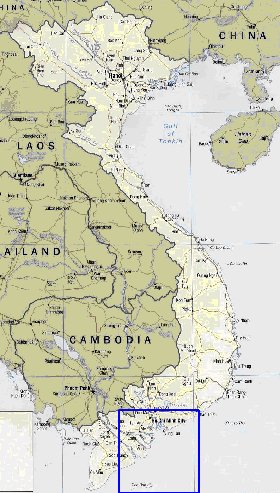 mapa de Vietname em ingles