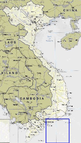 carte de Viet Nam en anglais