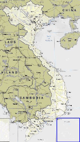 mapa de Vietname em ingles