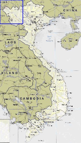 carte de Viet Nam en anglais