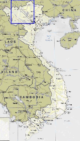 mapa de Vietname em ingles