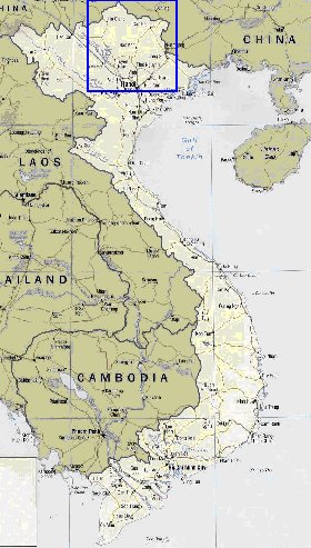 carte de Viet Nam en anglais