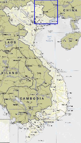 carte de Viet Nam en anglais