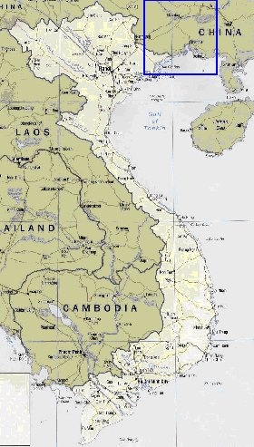 mapa de Vietname em ingles