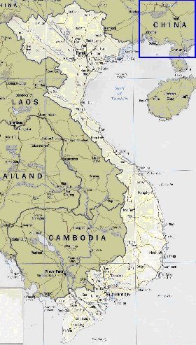 mapa de Vietname em ingles