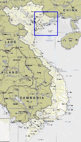 carte de Viet Nam en anglais