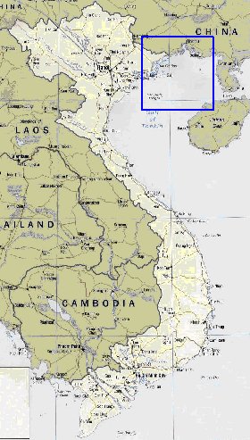 carte de Viet Nam en anglais