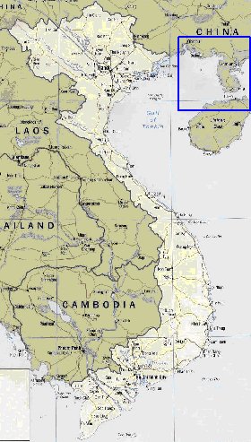 carte de Viet Nam en anglais