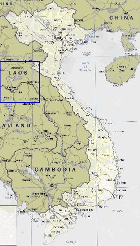 mapa de Vietname em ingles