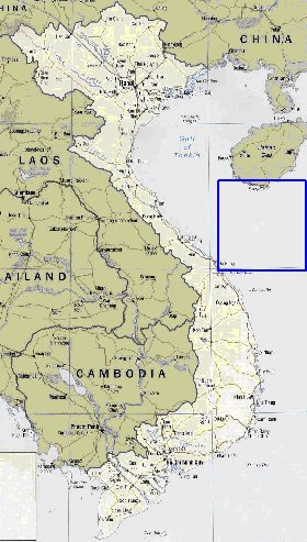 mapa de Vietname em ingles