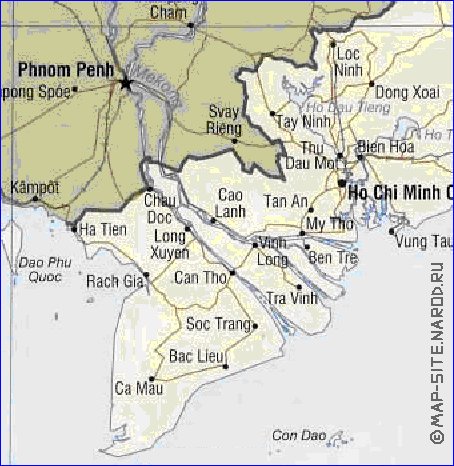 carte de Viet Nam en anglais