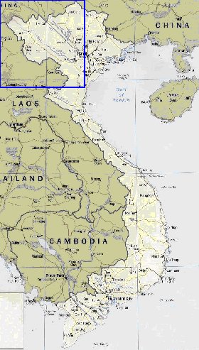 carte de Viet Nam en anglais