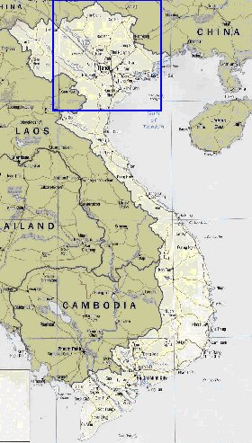 carte de Viet Nam en anglais