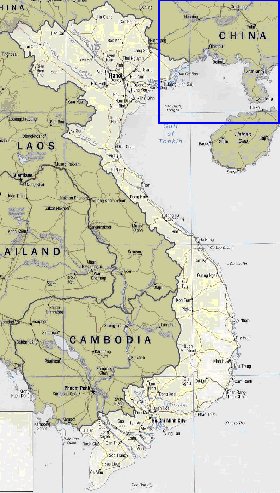 mapa de Vietname em ingles