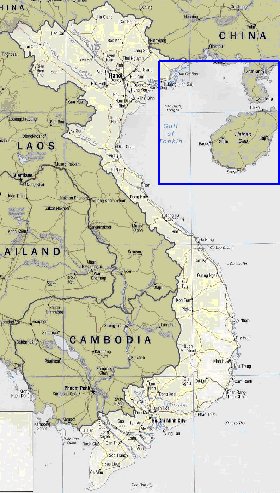 mapa de Vietname em ingles