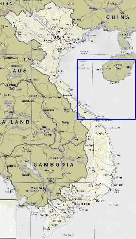 carte de Viet Nam en anglais