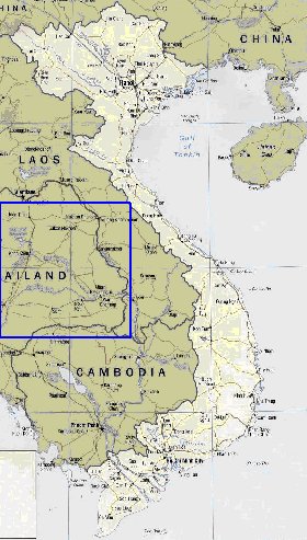 mapa de Vietname em ingles