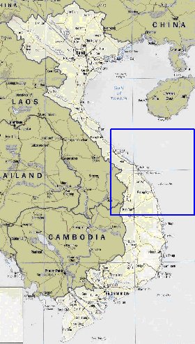 mapa de Vietname em ingles