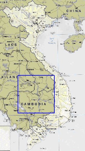 mapa de Vietname em ingles