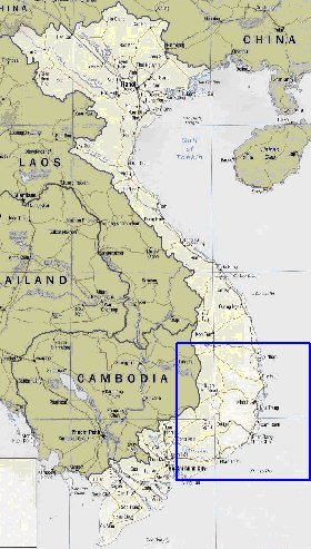 carte de Viet Nam en anglais