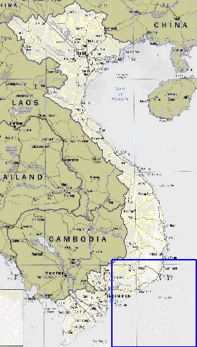 mapa de Vietname em ingles