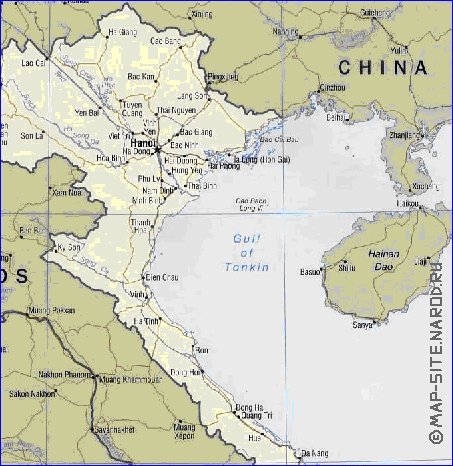 carte de Viet Nam en anglais