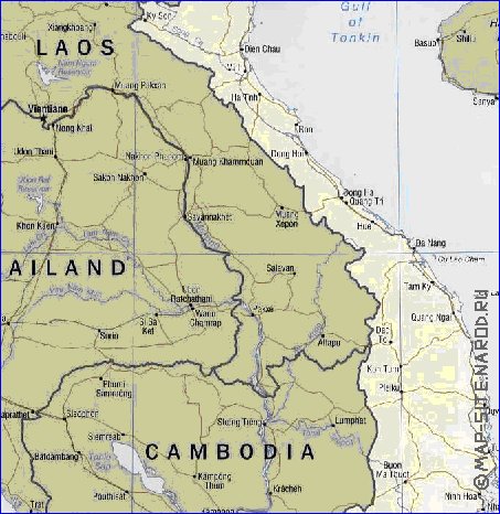 carte de Viet Nam en anglais