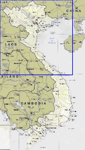 carte de Viet Nam en anglais