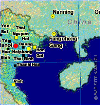 Fisica mapa de Vietname em ingles
