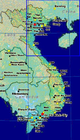 Fisica mapa de Vietname em ingles