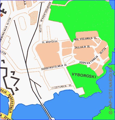 carte de Vyborg en langue finlandaise