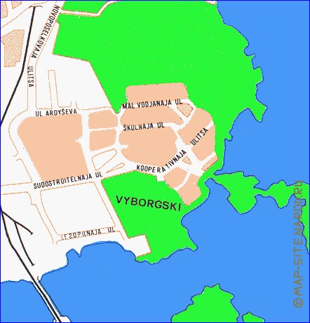 carte de Vyborg en langue finlandaise